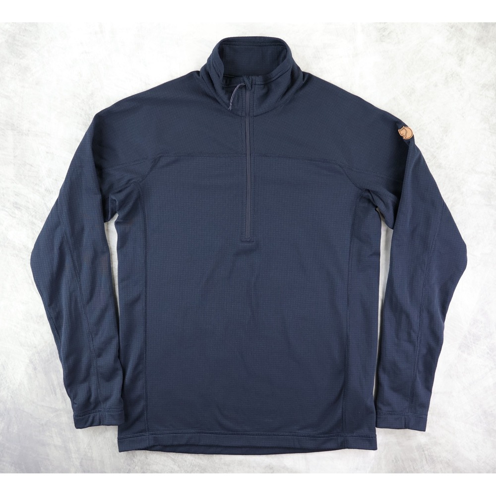 Fjallraven Abisko Lite Fleece Half Zip Mens Small Navy Blue 87113 Pullover